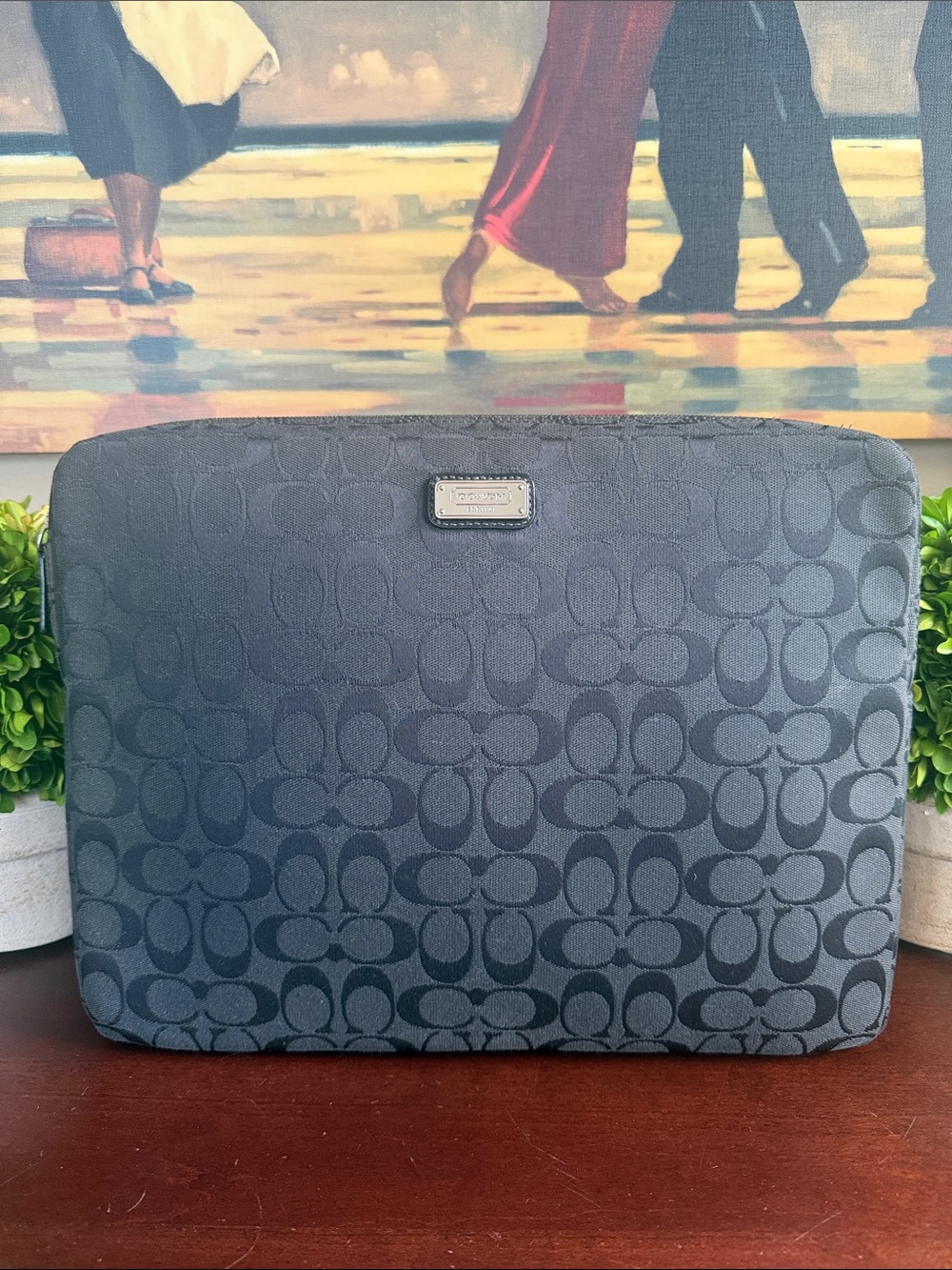 COACH VINTAGE SIGNATURE 🖤BLACK🖤 LAPTOP SLEEVE CASE BAG 🌟EUC🌟 - Picture 3 of 16